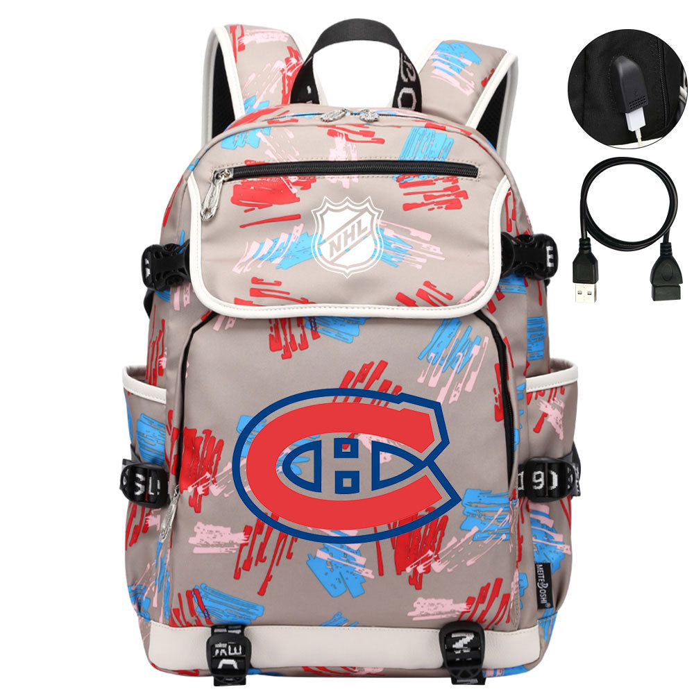 Montreal Canadiens Hockey League Backpack School Notebook Travel Bag