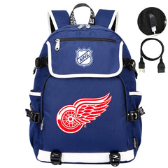 Detroit Red Wings Hockey League Backpack School Notebook Travel Bags