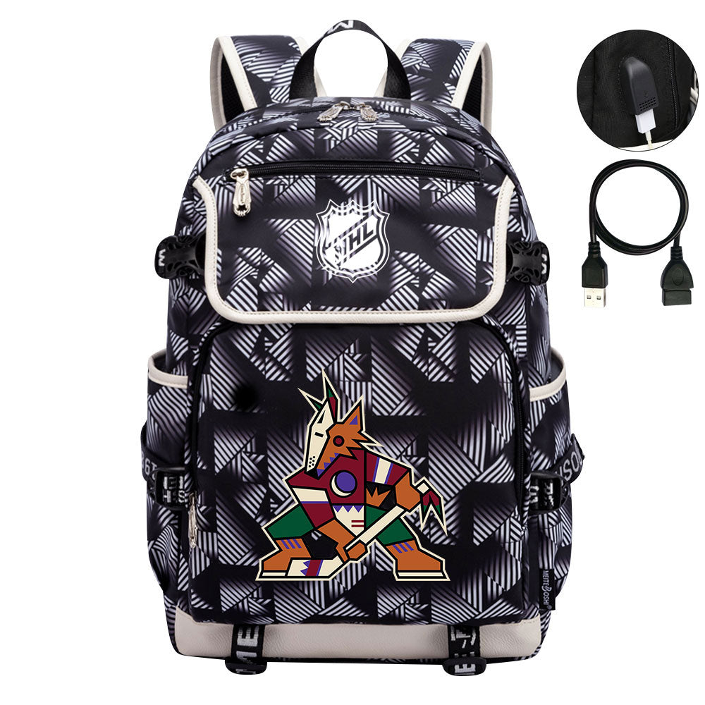 Arizona Coyotes Hockey Team Backpack School Notebook Travel Bags