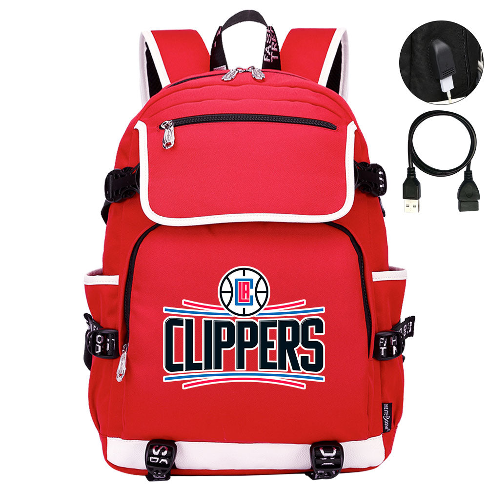 Los Angeles Clippers Backpack School Notebook Travel Bags