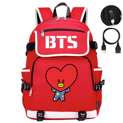 BTS TATA Backpack School Notebook Travel Bags
