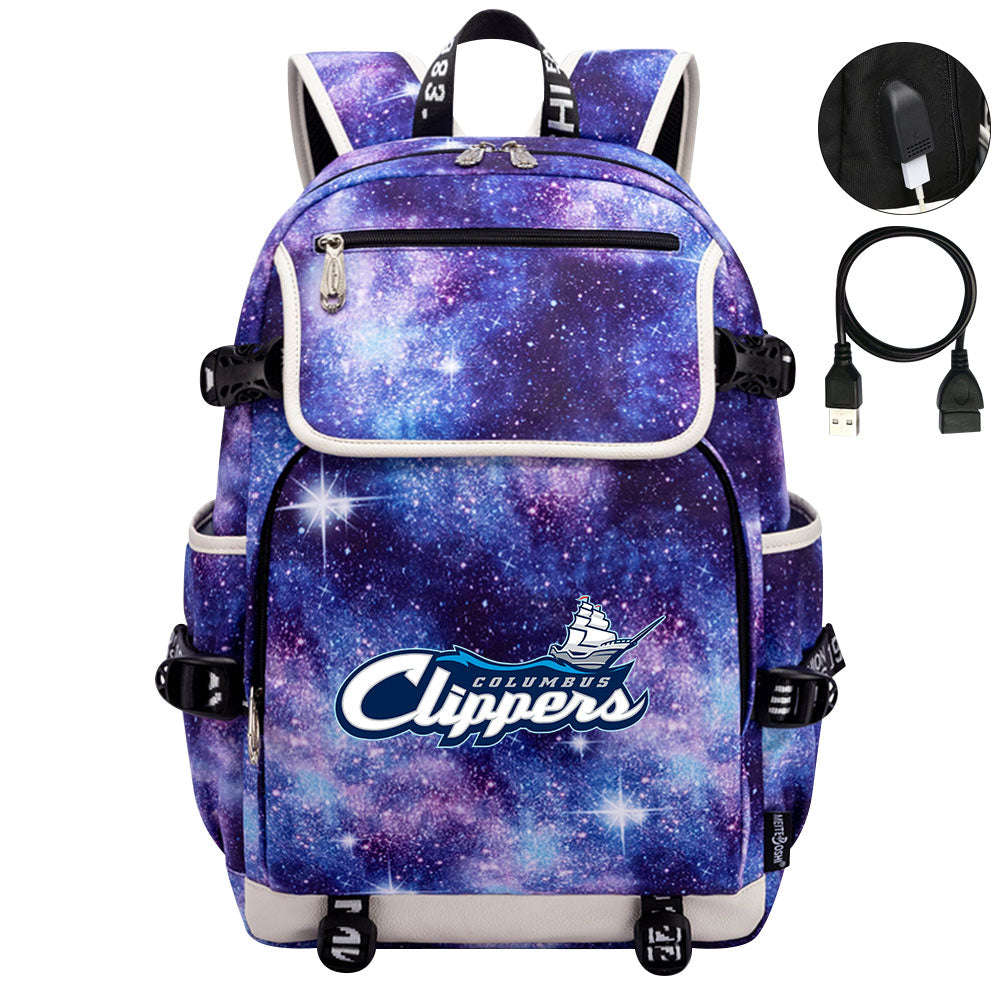 Columbus Clippers Backpack School Notebook Travel Bags