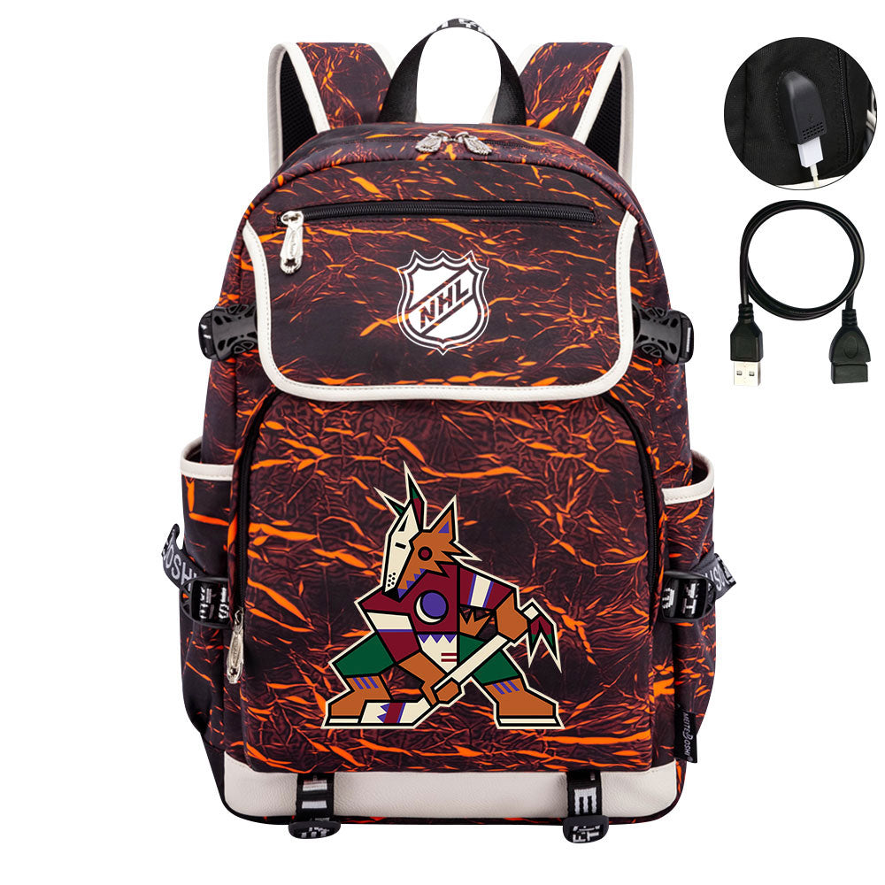 Arizona Coyotes Hockey Team Backpack School Notebook Travel Bags