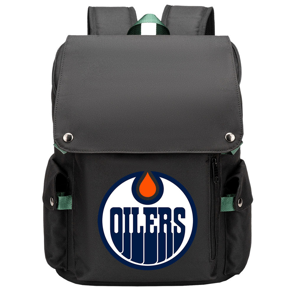 Edmonton Oilers Hockey Team School Backpack Oxford Laptop Bag