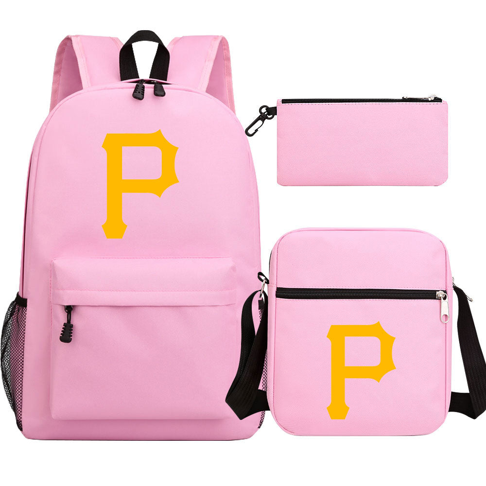 Pittsburgh Pirates Baseball School Backpack Shoulder Bag Pencil Bags 3pcs Set