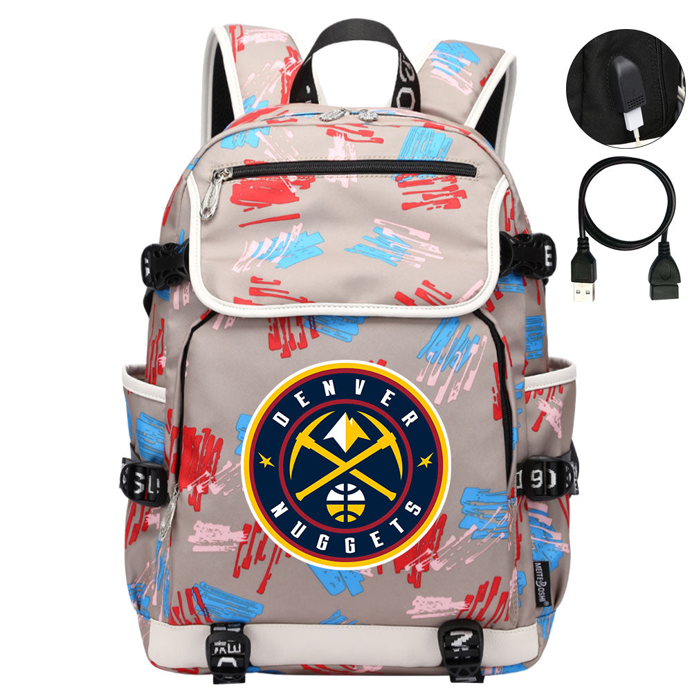 Denver Nuggets Backpack School Notebook Travel Bags