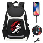 Portland Trail Blazers Backpack School Notebook Travel Bags With USB
