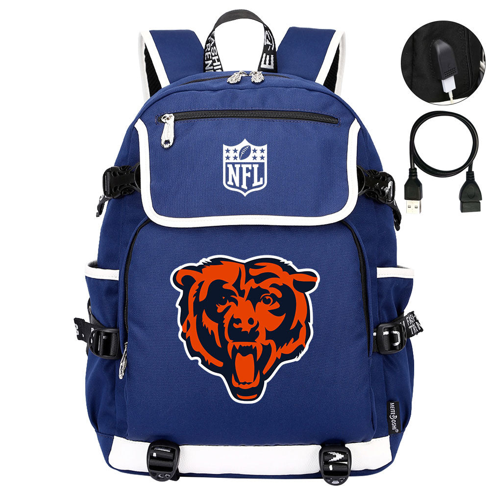 Chicago Bears Football Backpack School Notebook Travel Bags