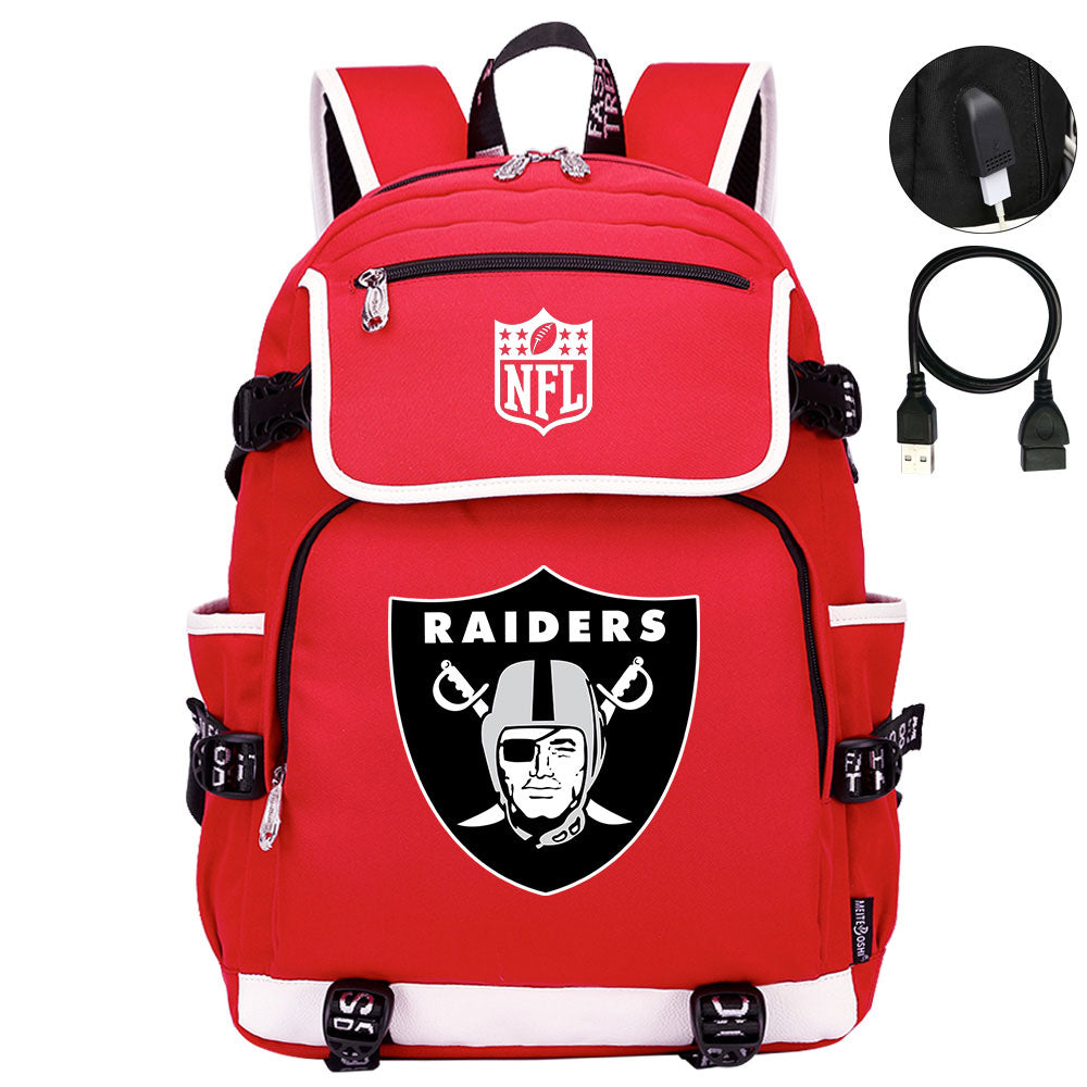 Oakland Raiders Football Rugby Backpack School Notebook Travel Bags