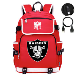 Oakland Raiders Football Rugby Backpack School Notebook Travel Bags