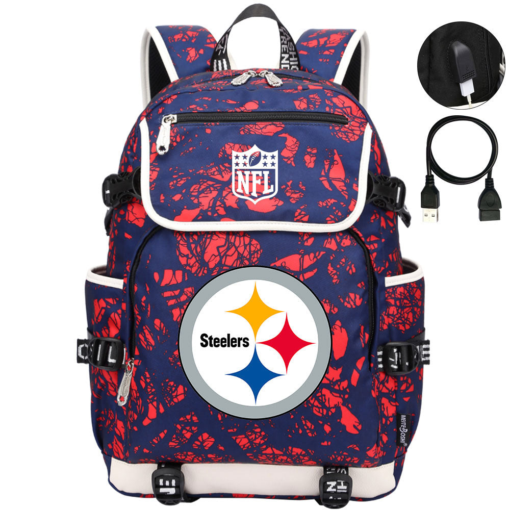 Pittsburgh Steelers Football Rugby Backpack School Notebook Travel Bags