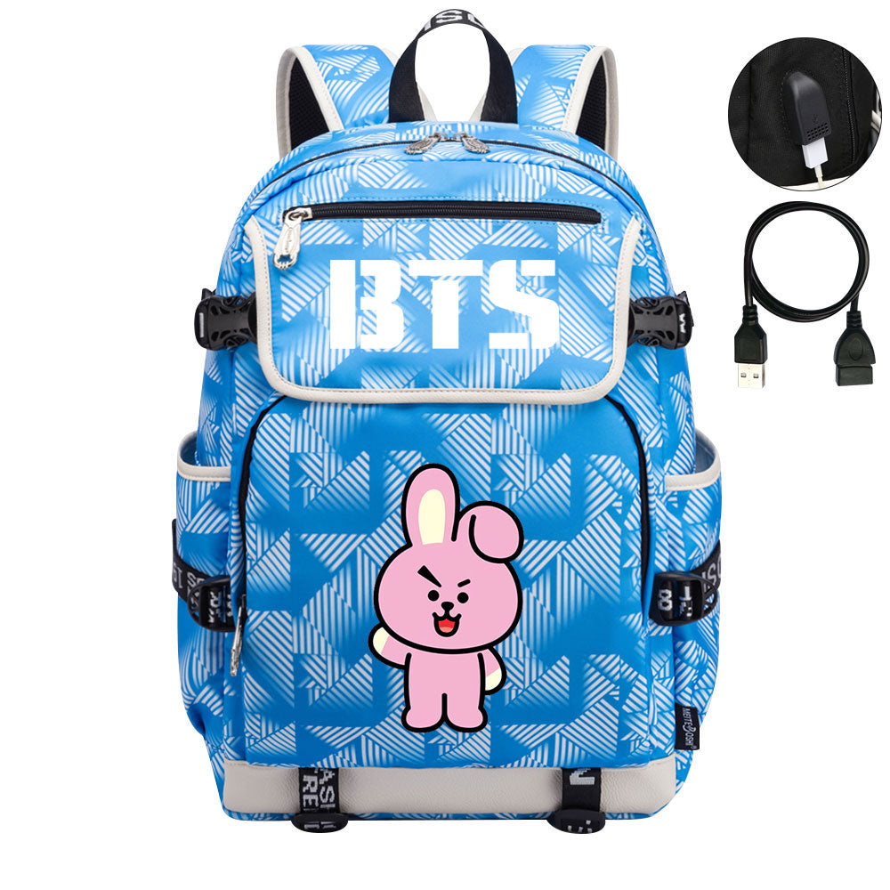 BTS Cooky Backpack School Notebook Travel Bags