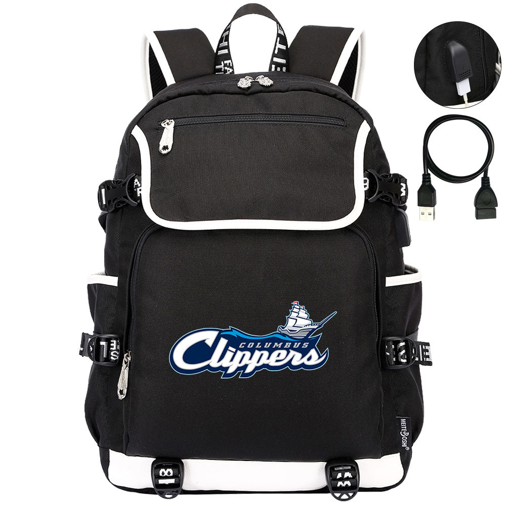 Columbus Clippers Backpack School Notebook Travel Bags