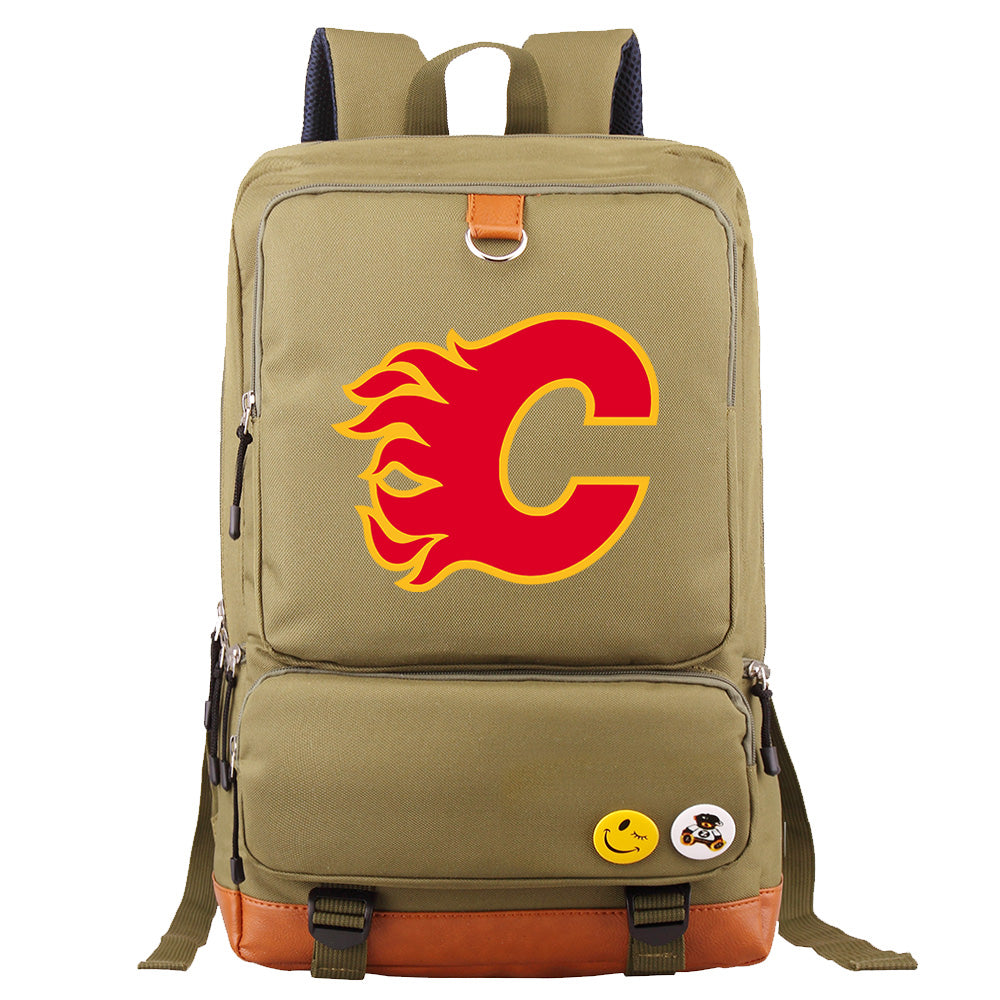 Calgary Flames Hockey Team Proof Backpack NoteBook Laptop School Bag