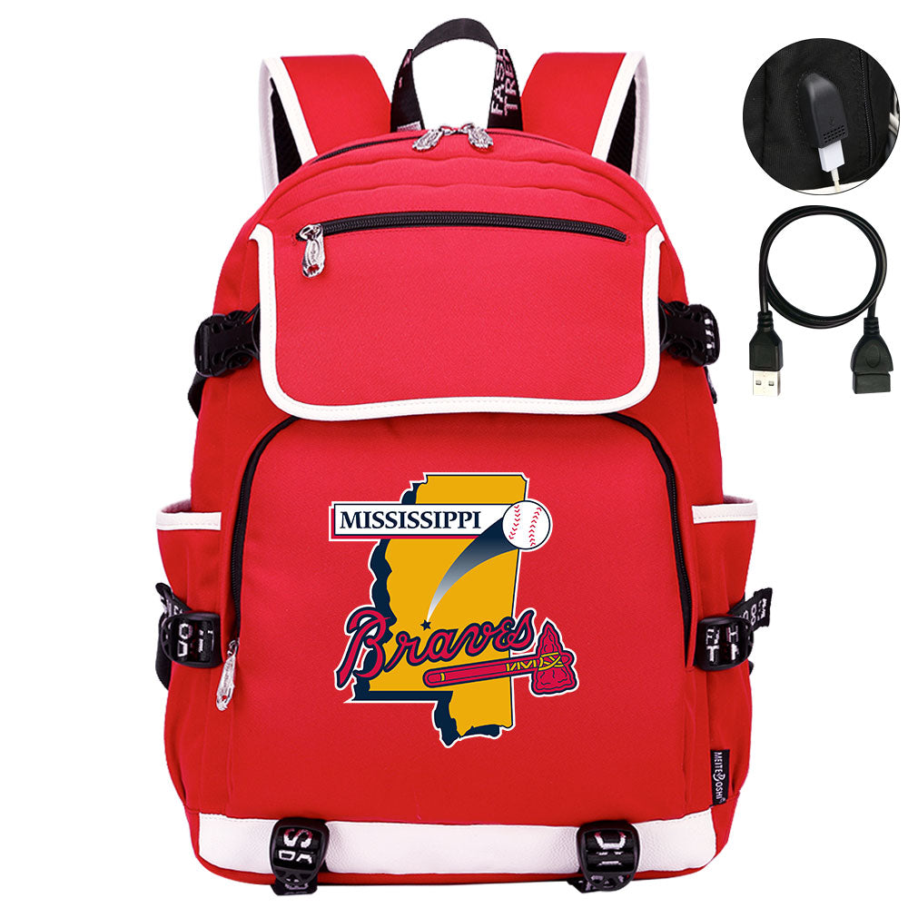 Mississippi Braves Backpack School Notebook Travel Bags