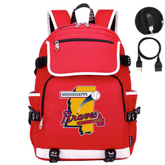 Mississippi Braves Backpack School Notebook Travel Bags