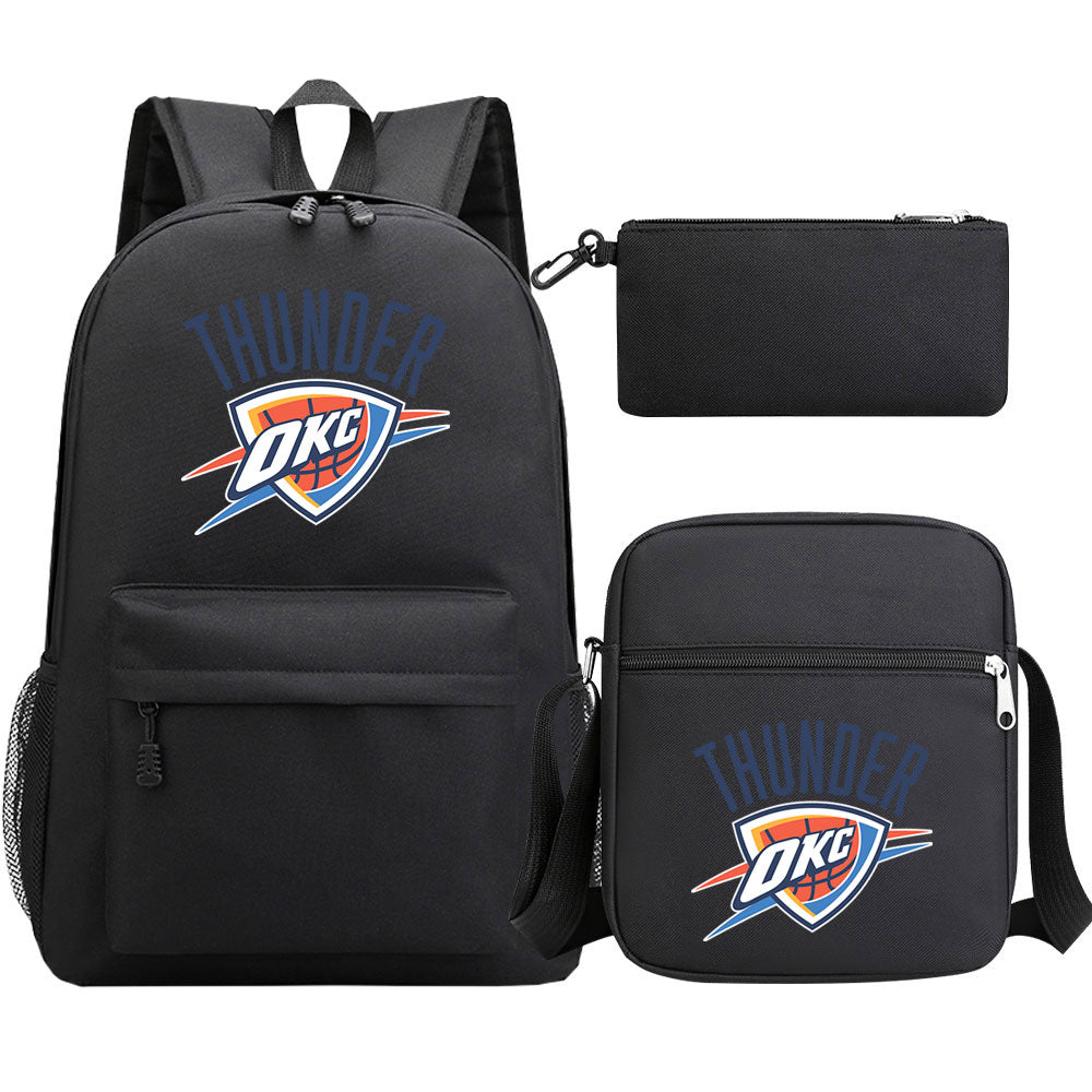 Oklahoma City Thunder Basketball School Backpack Shoulder Bag Pencil Bags 3pcs Set