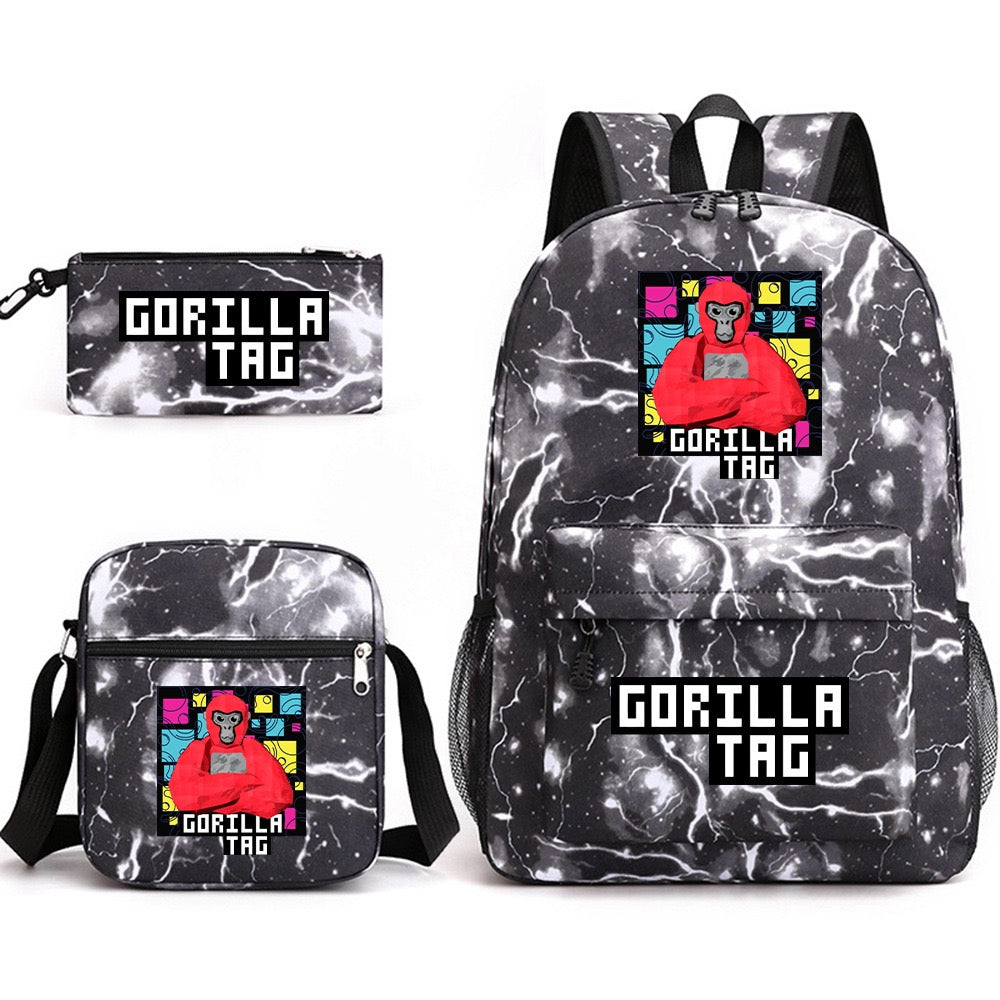 Gorilla Tag School Backpack Shoulder Bag Pencil Bags 3pcs Set