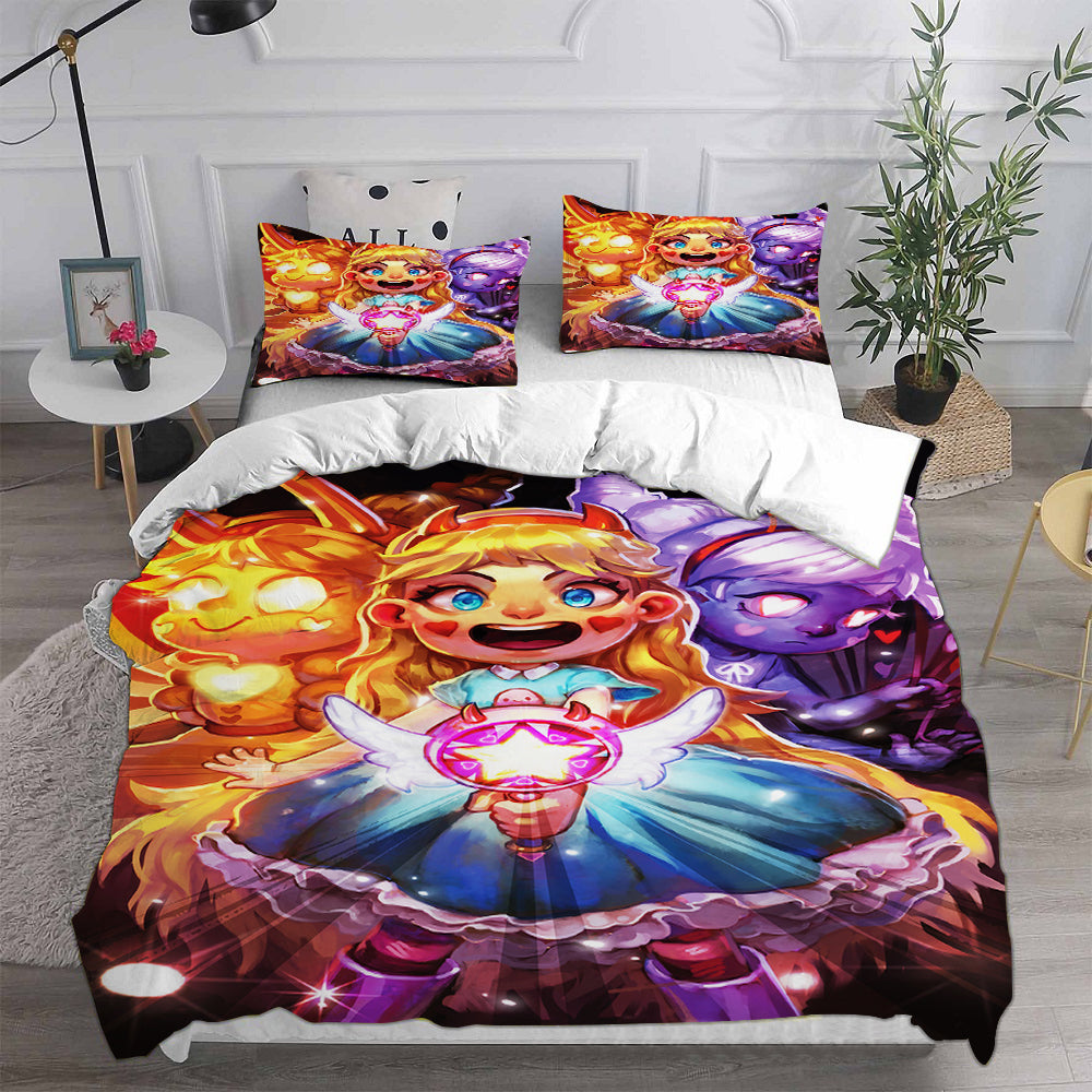 Star vs. the Forces of Evil Cosplay Bedding Set Duvet Cover Pillowcases Halloween Home Decor