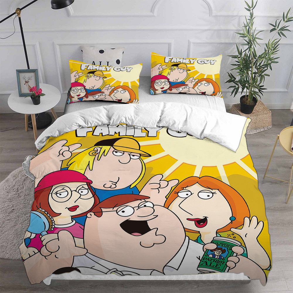 Family Guy Cosplay Bedding Set Duvet Cover Pillowcases Halloween Home Decor