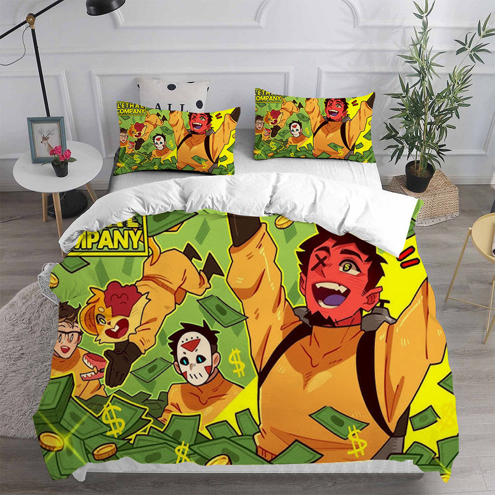 Lethal Company Cosplay Bedding Set Duvet Cover Pillowcases Halloween Home Decor