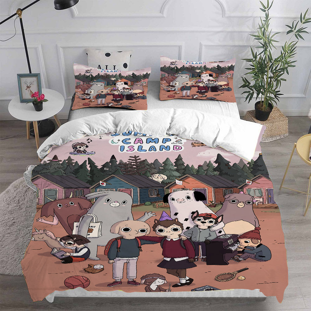 Summer Camp Island Cosplay Bedding Set Duvet Cover Pillowcases Halloween Home Decor