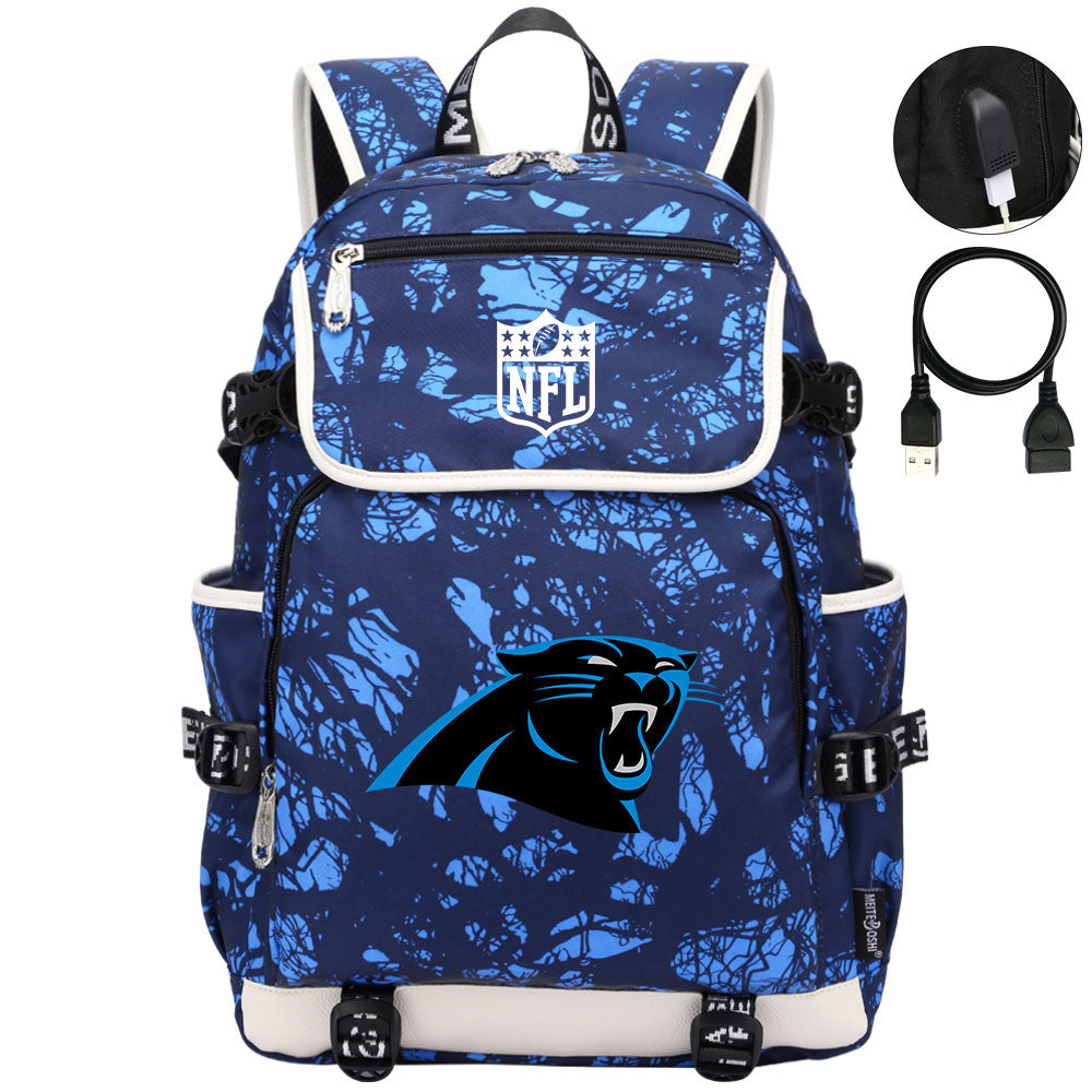 Carolina Panthers Football Team Rugby Backpack School Notebook Travel Bag