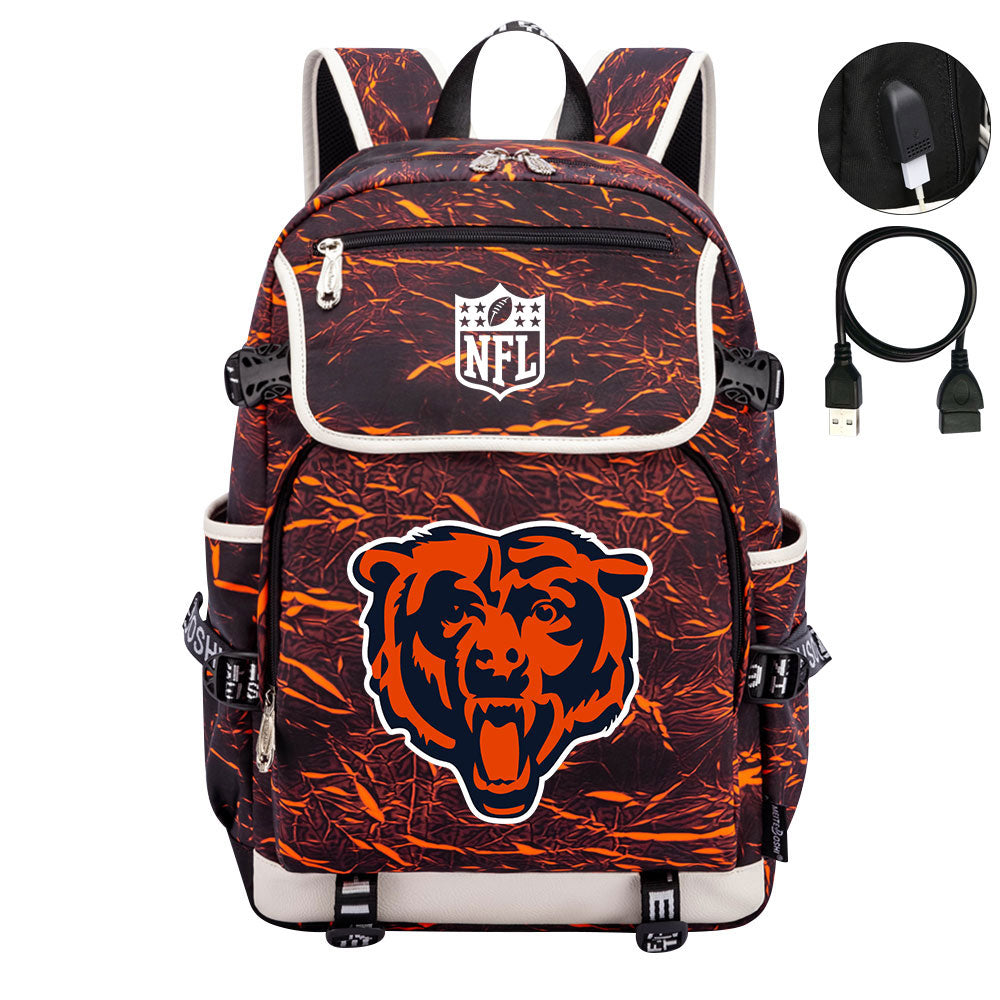 Chicago Bears Football Backpack School Notebook Travel Bags
