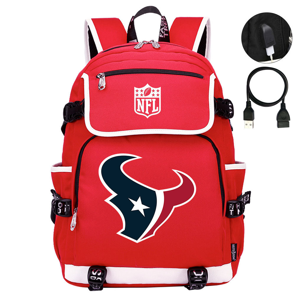 Houston Texans  Football Team Rugby Backpack School Notebook Travel Bag