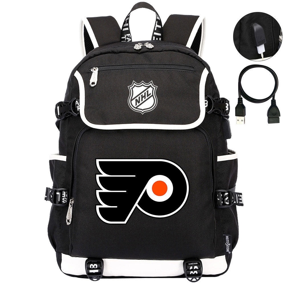Philadelphia Flyers Hockey League Backpack School Notebook Travel Bag