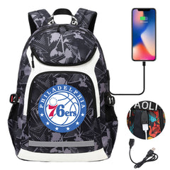 Philadelphia 76ers Backpack School Notebook Travel Bags With USB