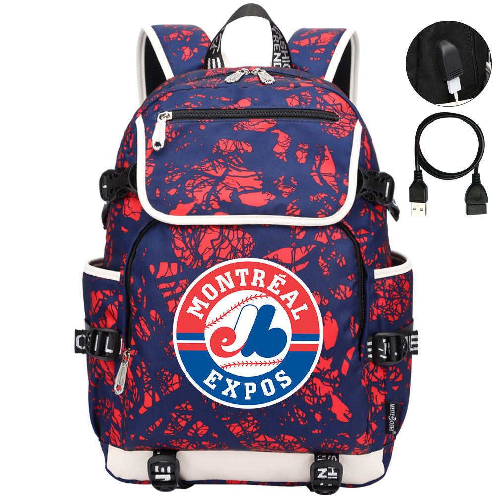 Montreal Expos Backpack School Notebook Travel Bags