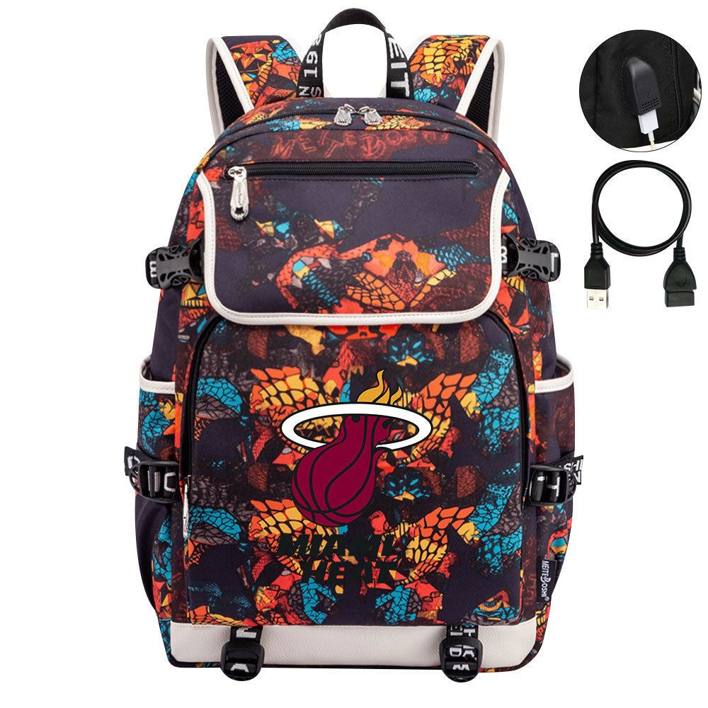 Miami Heat Backpack School Notebook Travel Bags