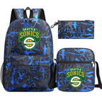 Seattle SuperSonics Basketball School Backpack Shoulder Bag Pencil Bags 3pcs Set