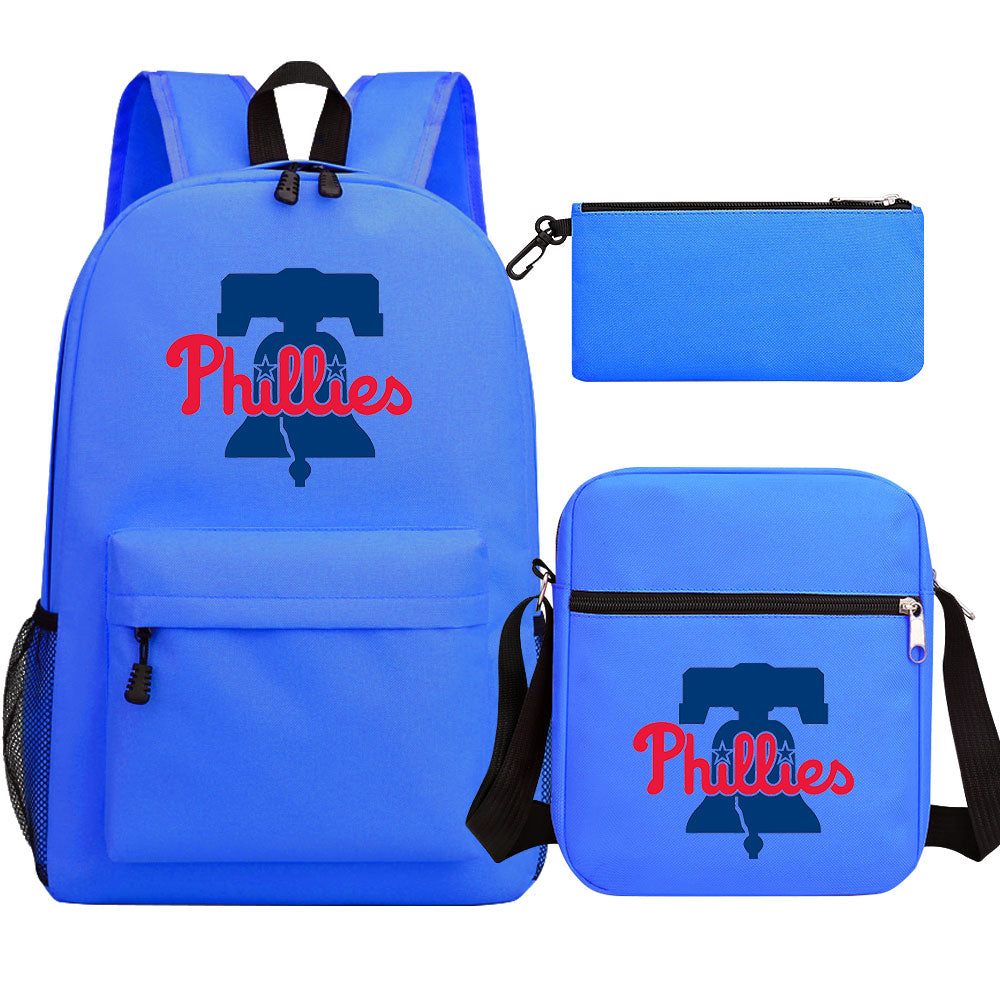 Philadelphia Phillies Baseball School Backpack Shoulder Bag Pencil Bags 3pcs Set