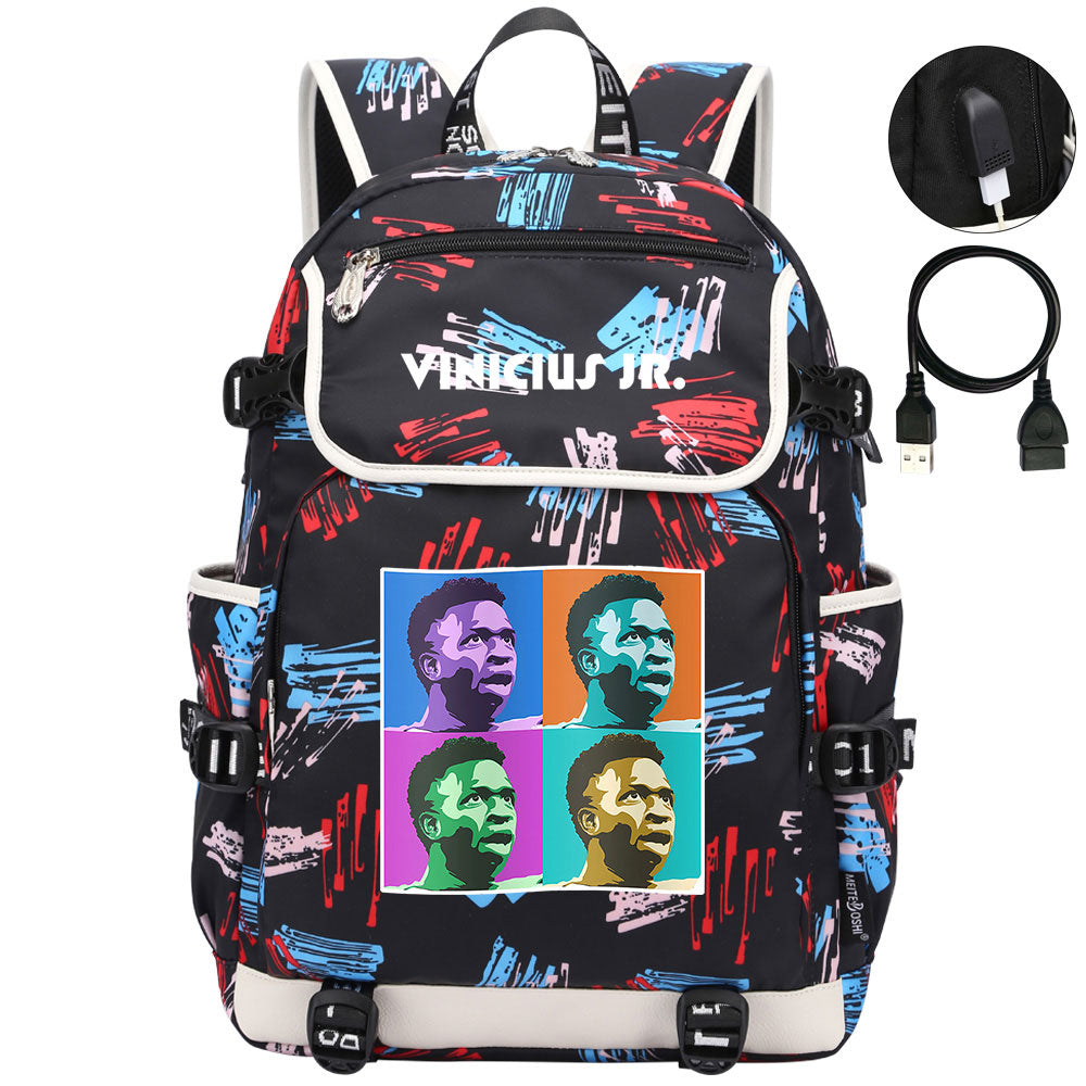 Vinicius Junior FC Backpack School Notebook Travel Bags