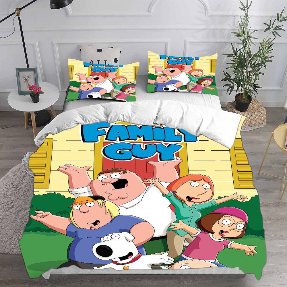 Family Guy Cosplay Bedding Set Duvet Cover Pillowcases Halloween Home Decor