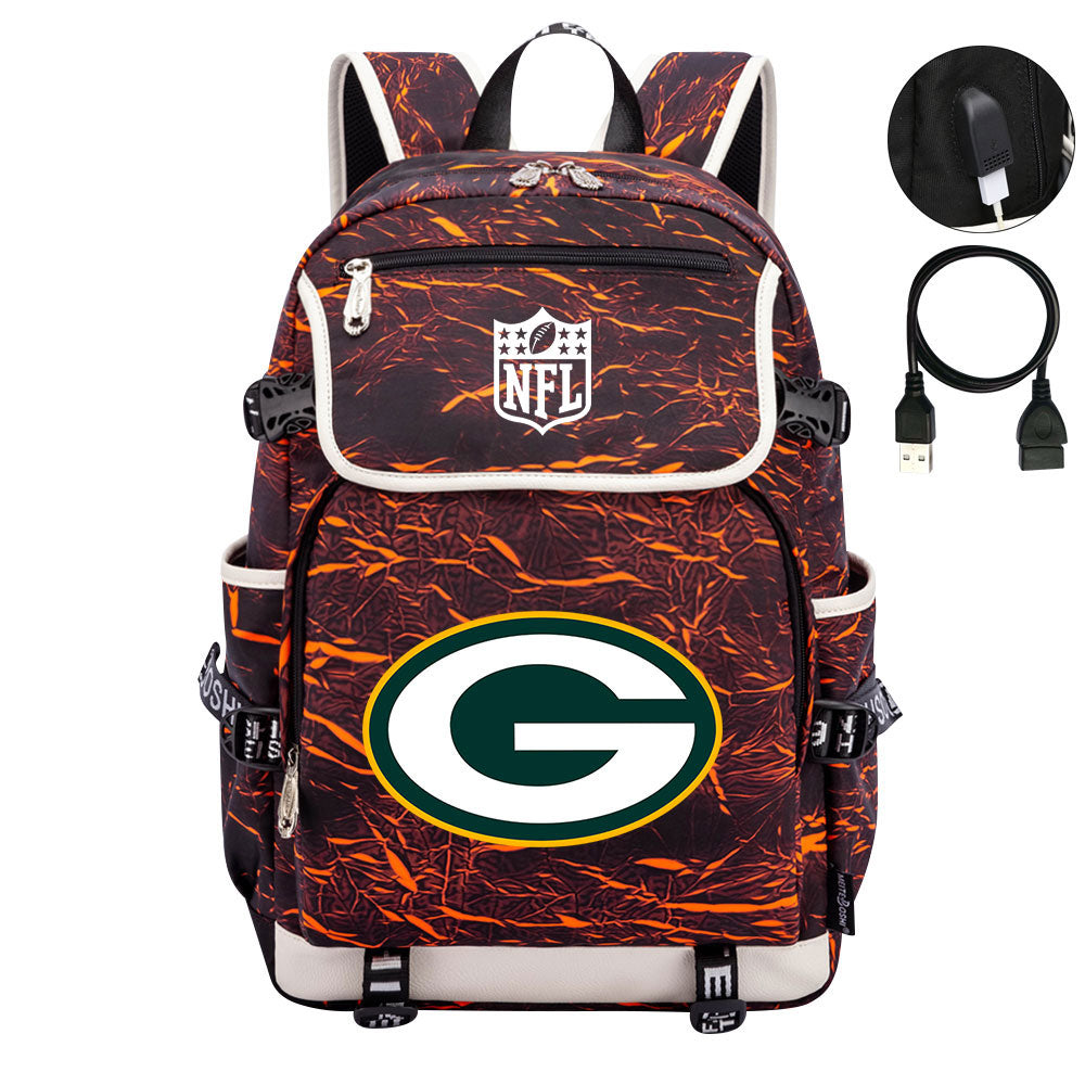 Green Bay Packers Football Team Rugby Backpack School Notebook Travel Bag
