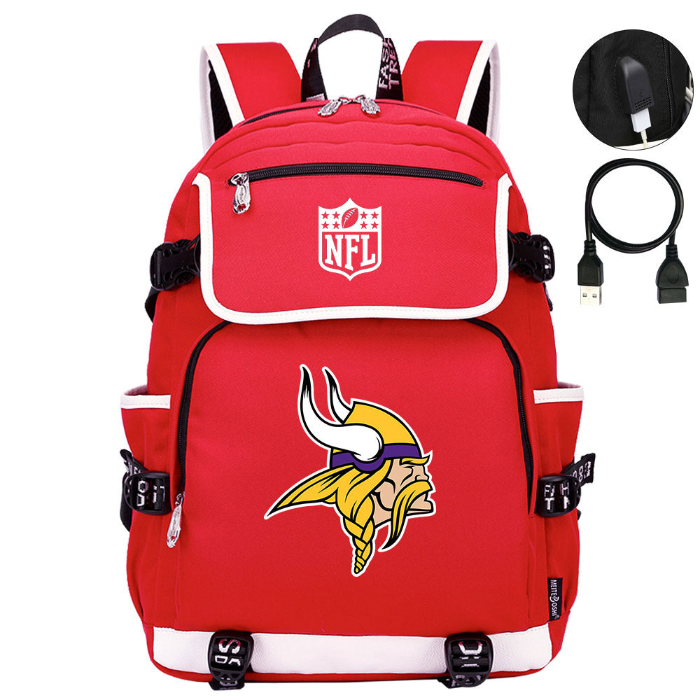 Minnesota Vikings Football Rugby Backpack School Notebook Travel Bags