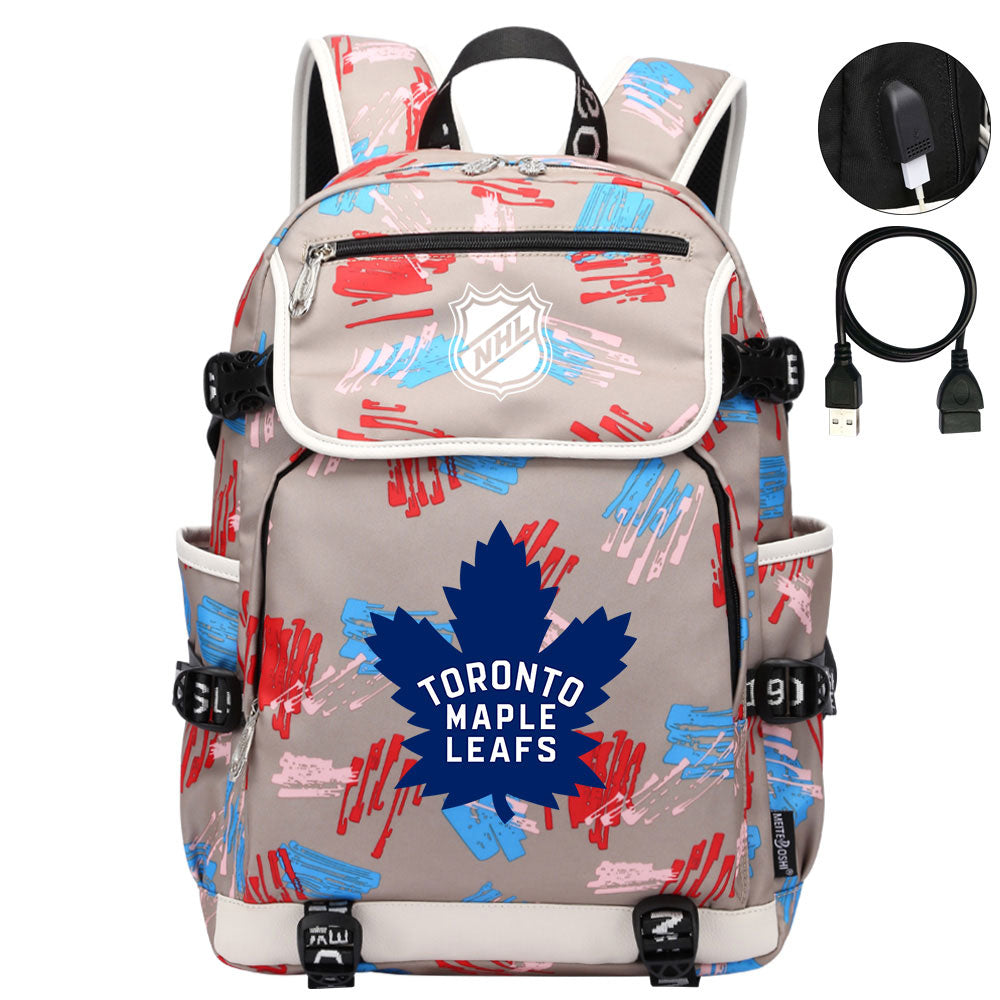 Toronto Maple Leafs Hockey League Backpack School Notebook Travel Bags