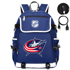 Columbus Blue Jackets Hockey League Backpack School Notebook Travel Bag