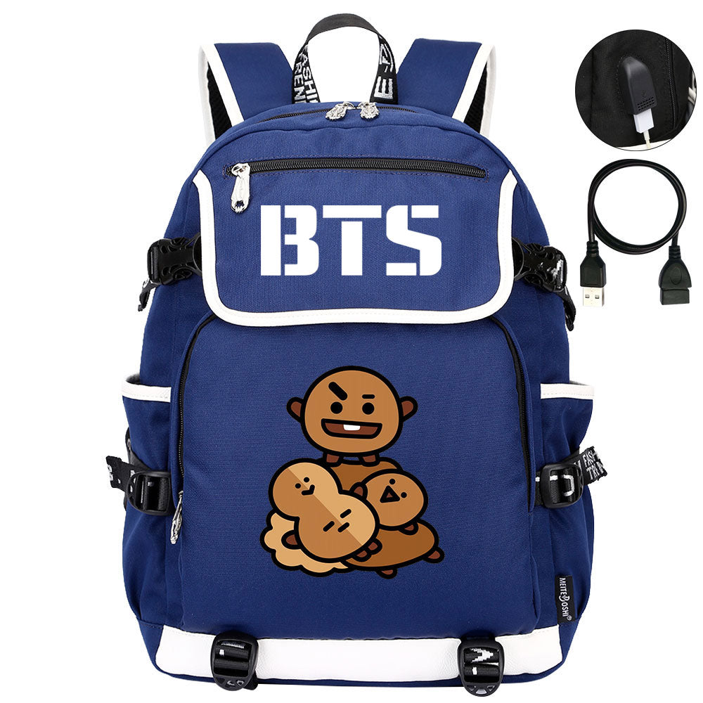 BTS Shooky Backpack School Notebook Travel Bags