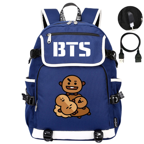 BTS Shooky Backpack School Notebook Travel Bags