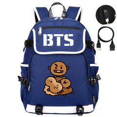 BTS Shooky Backpack School Notebook Travel Bags