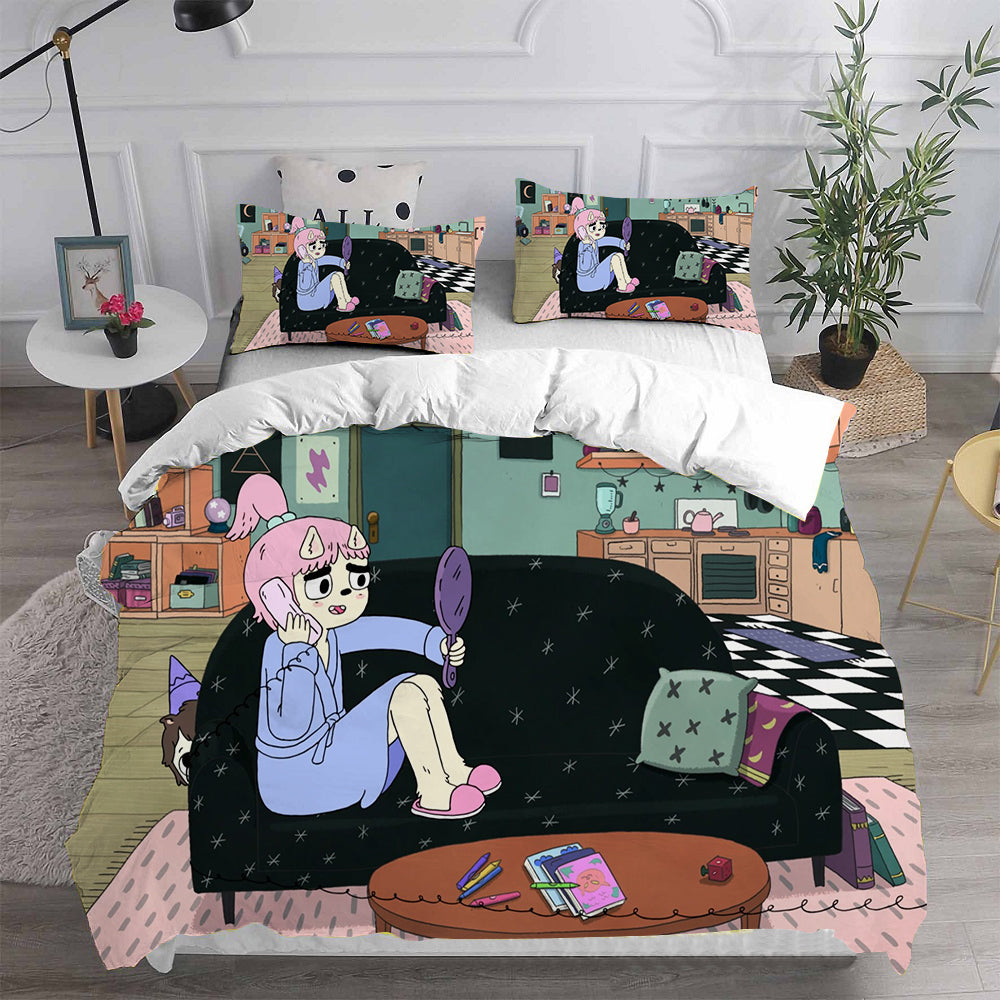 Summer Camp Island Cosplay Bedding Set Duvet Cover Pillowcases Halloween Home Decor