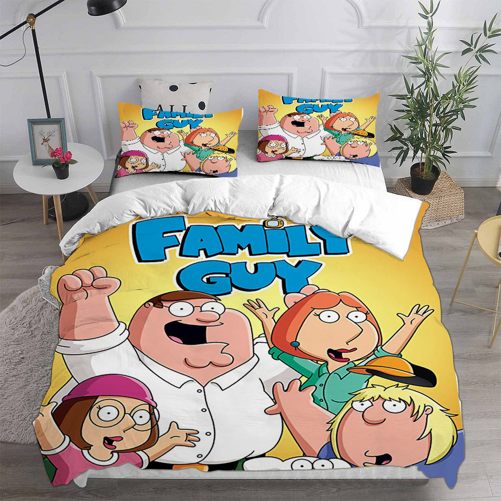 Family Guy Cosplay Bedding Set Duvet Cover Pillowcases Halloween Home Decor