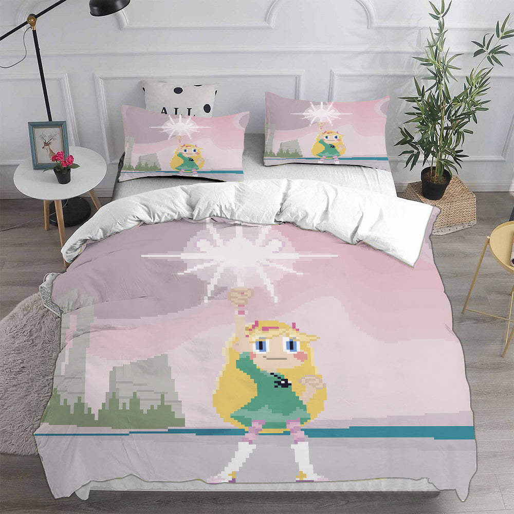 Star vs. the Forces of Evil Cosplay Bedding Set Duvet Cover Pillowcases Halloween Home Decor