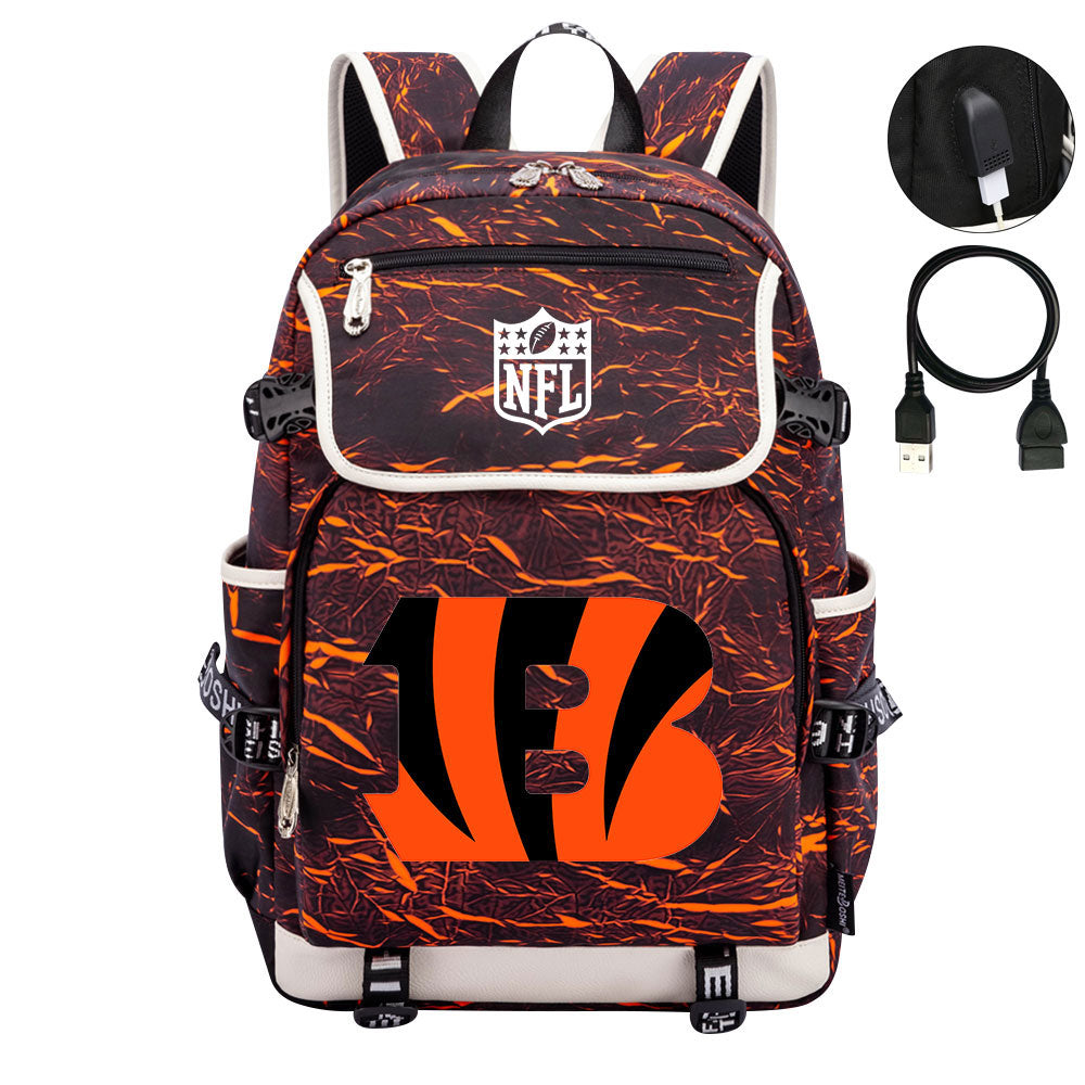 Cincinnati Bengals Football Team Rugby Backpack School Notebook Travel Bag
