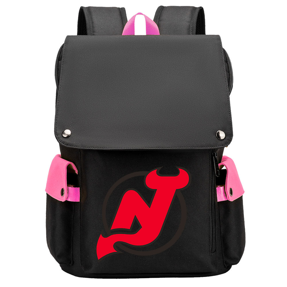 New Jersey Devils Hockey Team School Backpack Oxford Laptop Bag