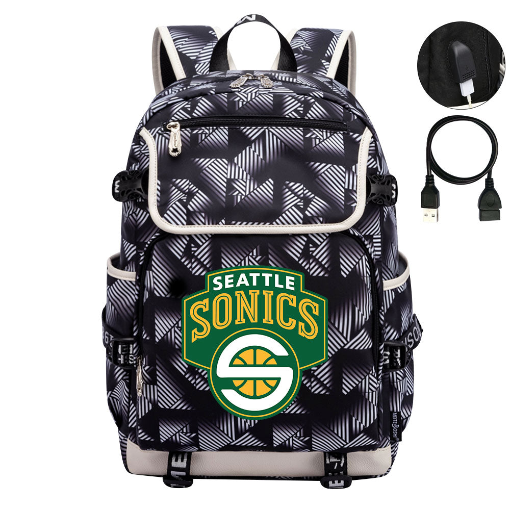 Seattle SuperSonics Backpack School Notebook Travel Bags